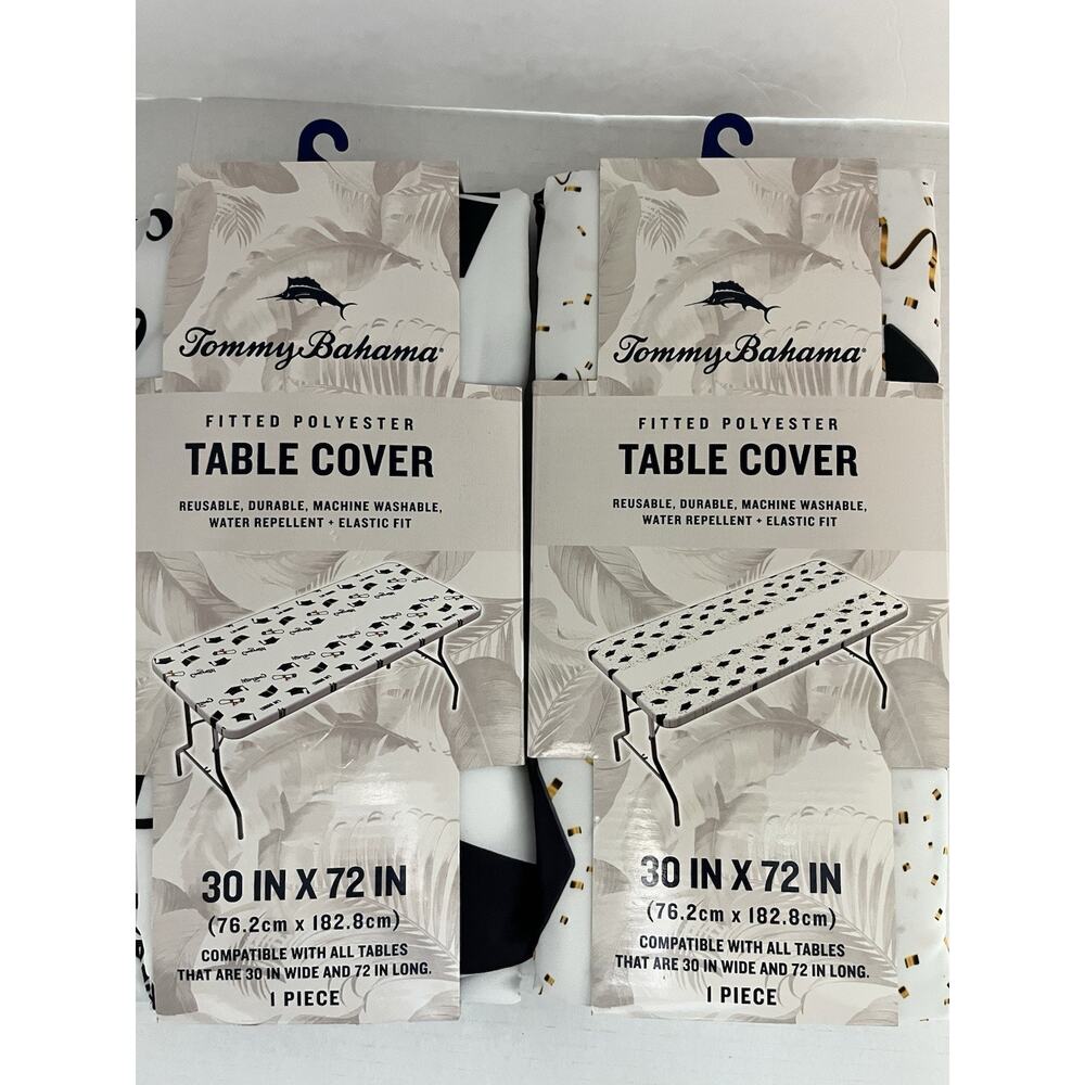 Tommy Bahama Graduation Fitted Table Covers 30"x72" Set of 2